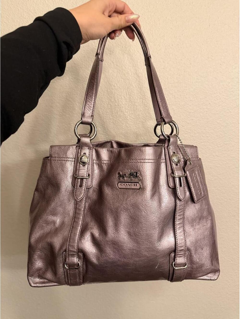 Vintage Purple Patent Leather Coach Madison Purse
